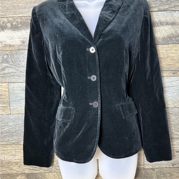 Ann Taylor Black Velour Blazer Size 4 EUC - Picture 2 of 9